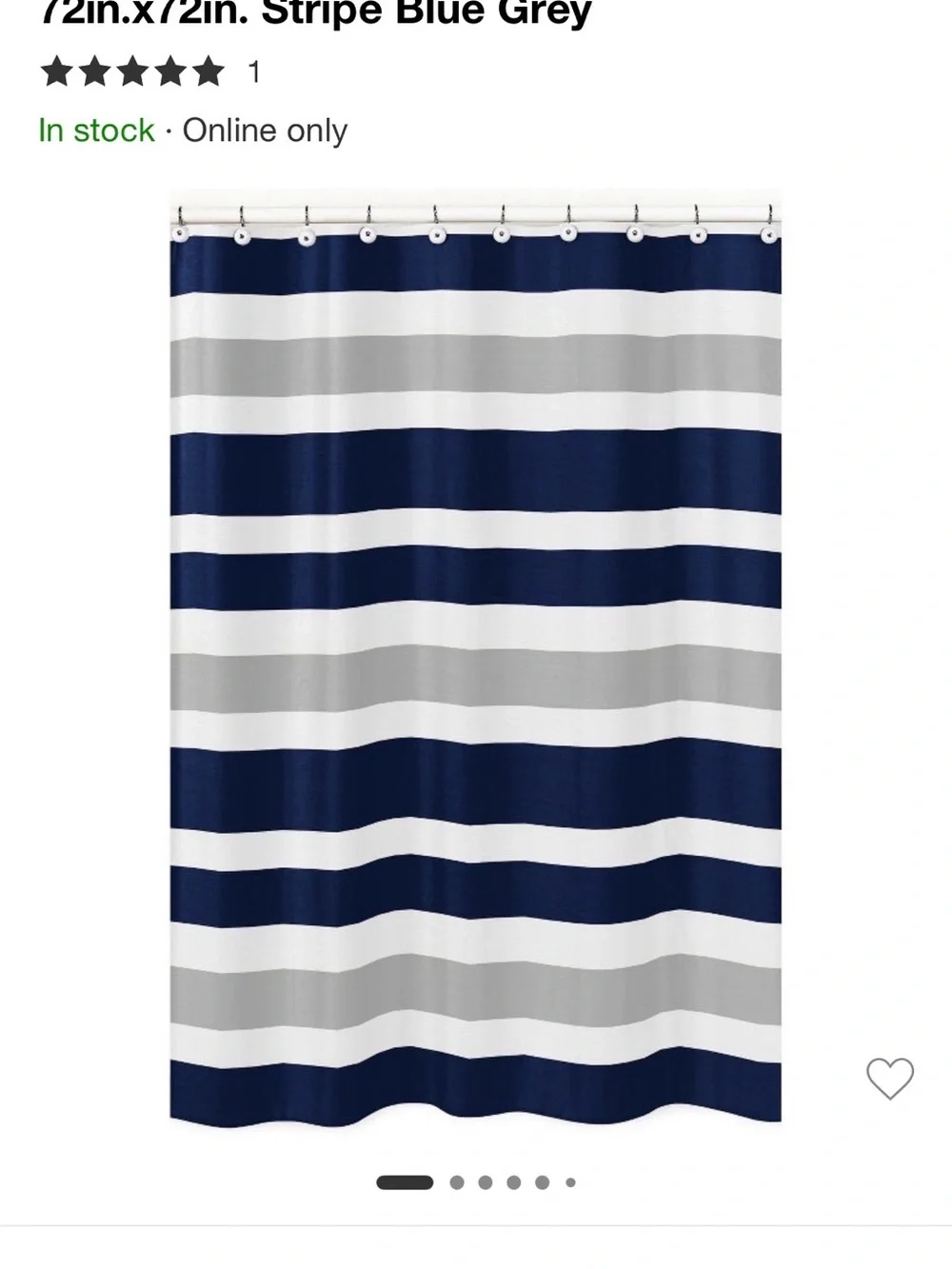 Striped Navy, White & Gray Shower Curtain - Home Bath